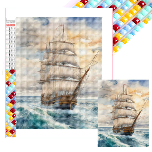 Sailboat - Full Square Drill Diamond Painting 30*40CM