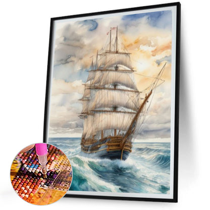 Sailboat - Full Square Drill Diamond Painting 30*40CM