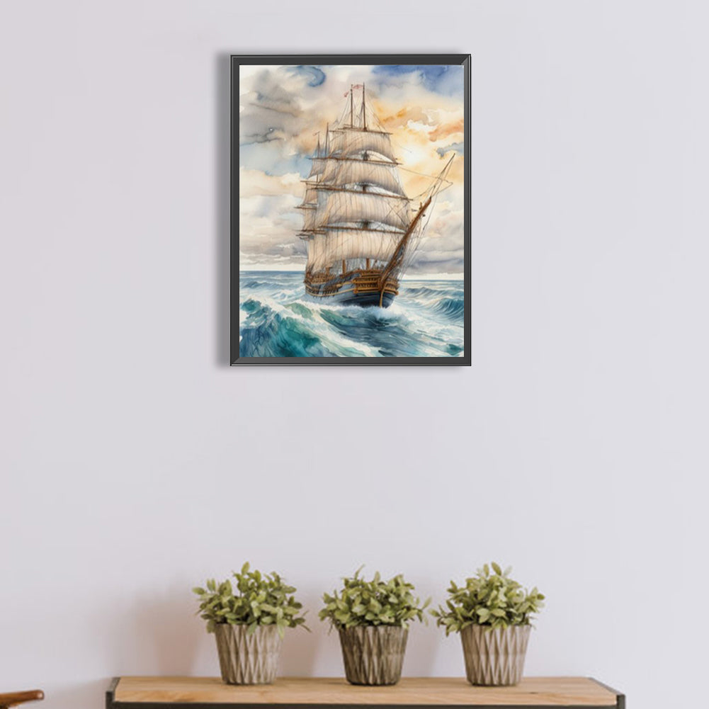 Sailboat - Full Square Drill Diamond Painting 30*40CM