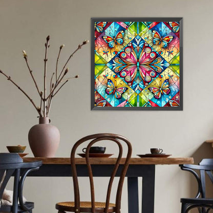 Butterfly Mandala - Full Round Drill Diamond Painting 40*40CM