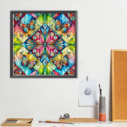 Butterfly Mandala - Full Round Drill Diamond Painting 40*40CM