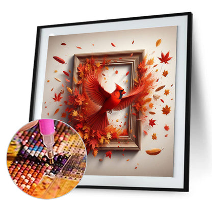 Run Out Of The Frame Red Cardinal - Full Round Drill Diamond Painting 40*40CM