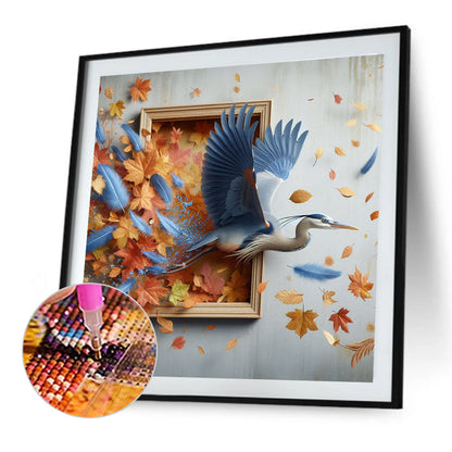 Heron Running Out Of The Frame - Full Round Drill Diamond Painting 40*40CM