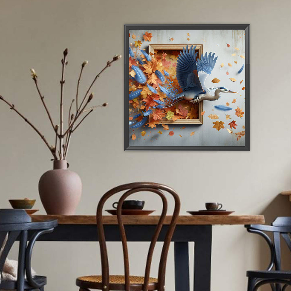 Heron Running Out Of The Frame - Full Round Drill Diamond Painting 40*40CM