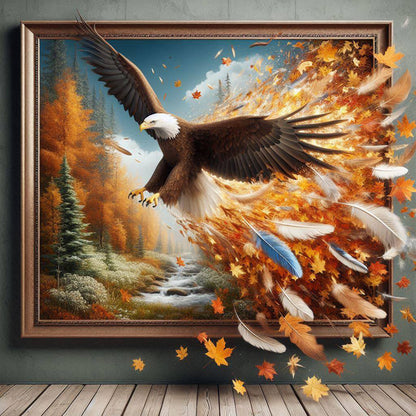 Eagle Running Out Of The Frame - Full Round Drill Diamond Painting 40*40CM