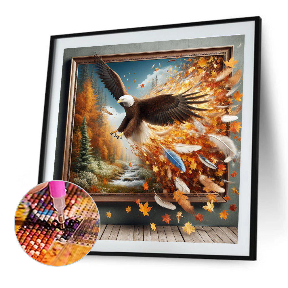 Eagle Running Out Of The Frame - Full Round Drill Diamond Painting 40*40CM