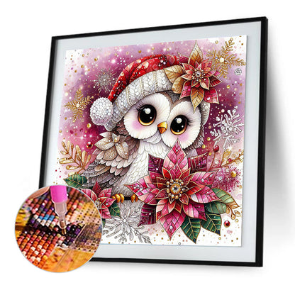 Christmas Owl - Full Round Drill Diamond Painting 30*30CM