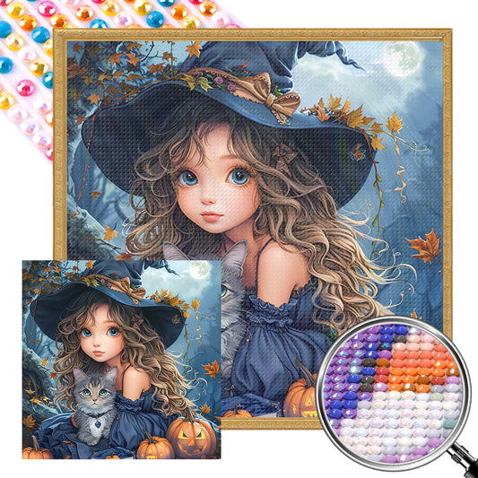 Autumn Witch - Full AB Round Drill Diamond Painting 40*40CM