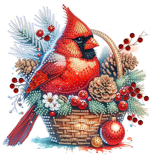 Christmas Cardinal - Partial Special-Shaped Drill Diamond Painting 30*30CM