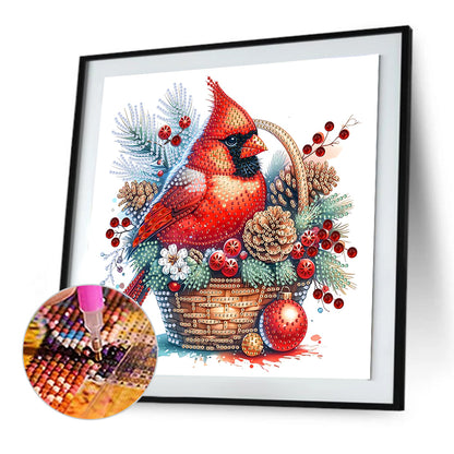 Christmas Cardinal - Partial Special-Shaped Drill Diamond Painting 30*30CM