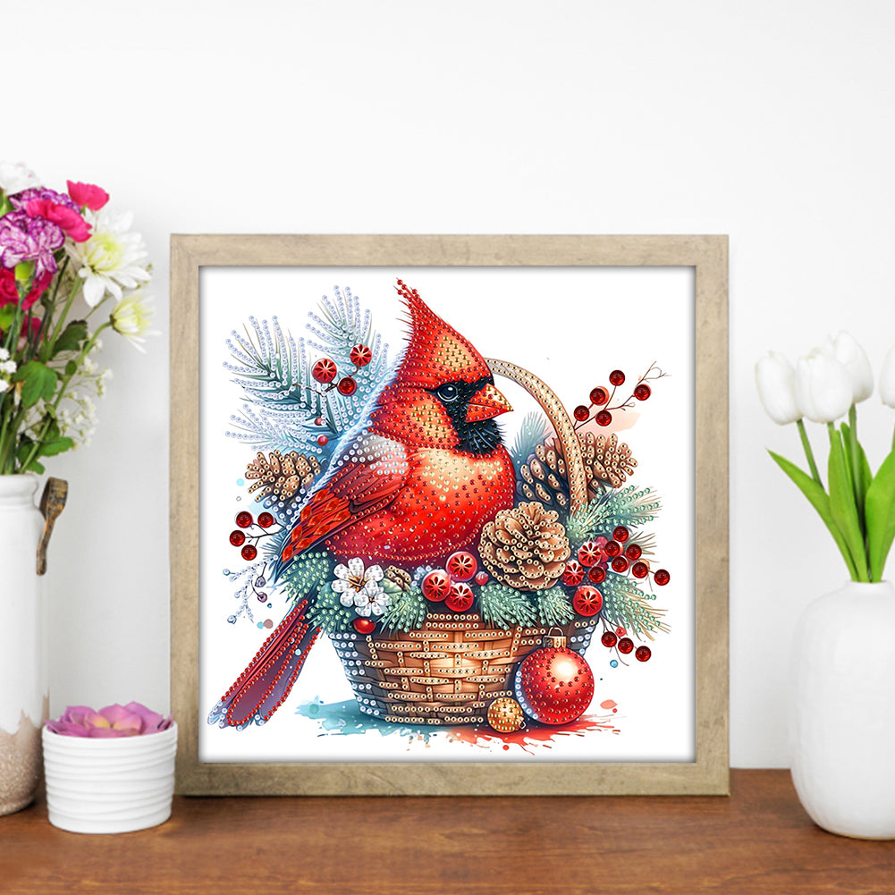Christmas Cardinal - Partial Special-Shaped Drill Diamond Painting 30*30CM