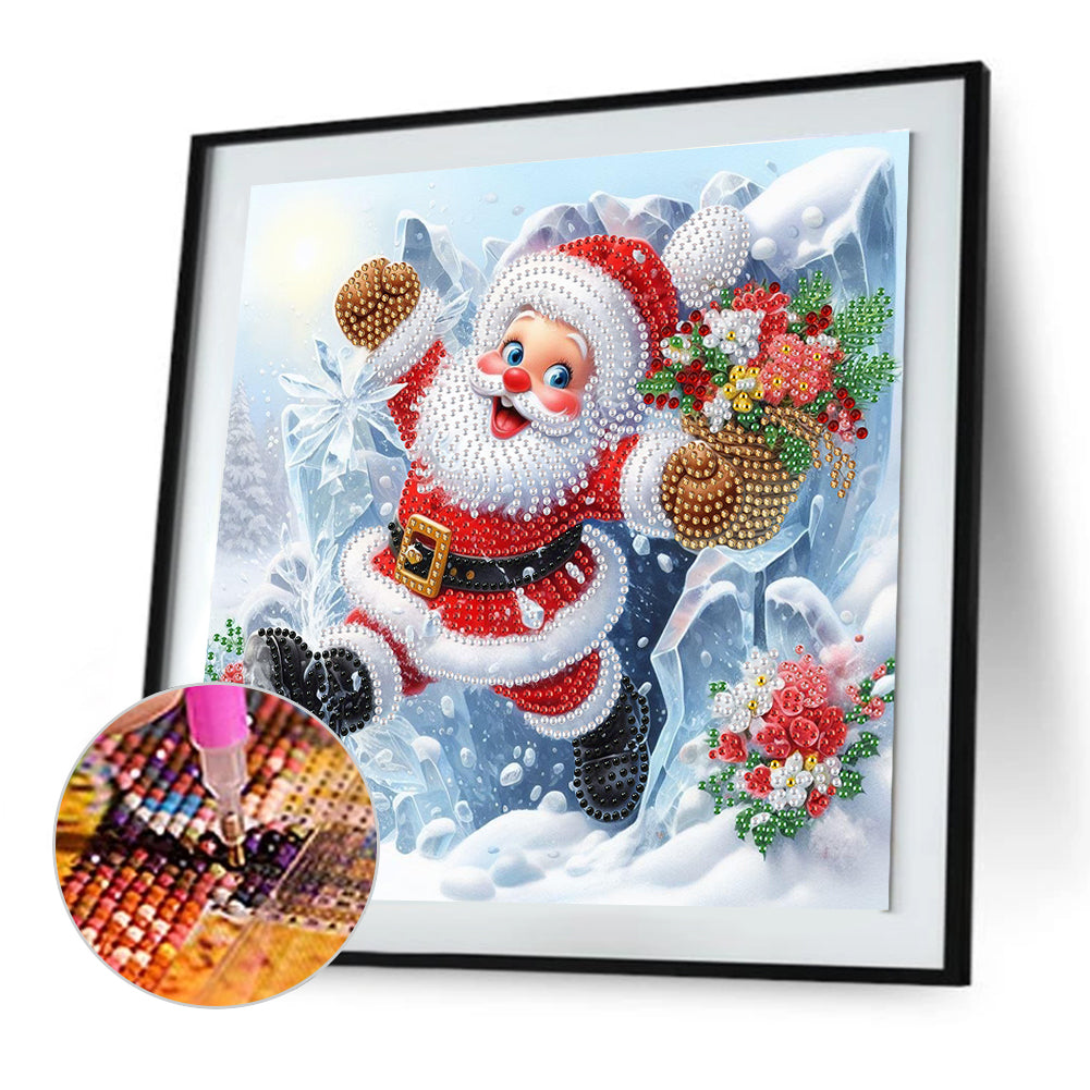 Santa Claus - Partial Special-Shaped Drill Diamond Painting 30*30CM