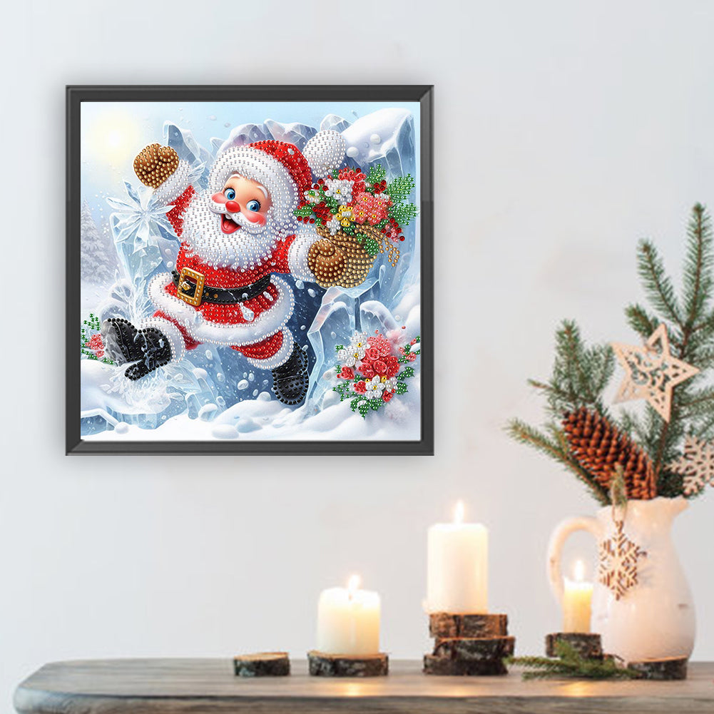 Santa Claus - Partial Special-Shaped Drill Diamond Painting 30*30CM