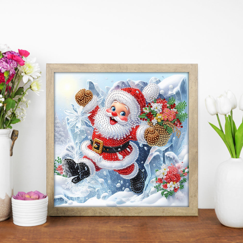 Santa Claus - Partial Special-Shaped Drill Diamond Painting 30*30CM