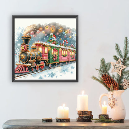 Christmas Train - Partial Special-Shaped Drill Diamond Painting 30*30CM