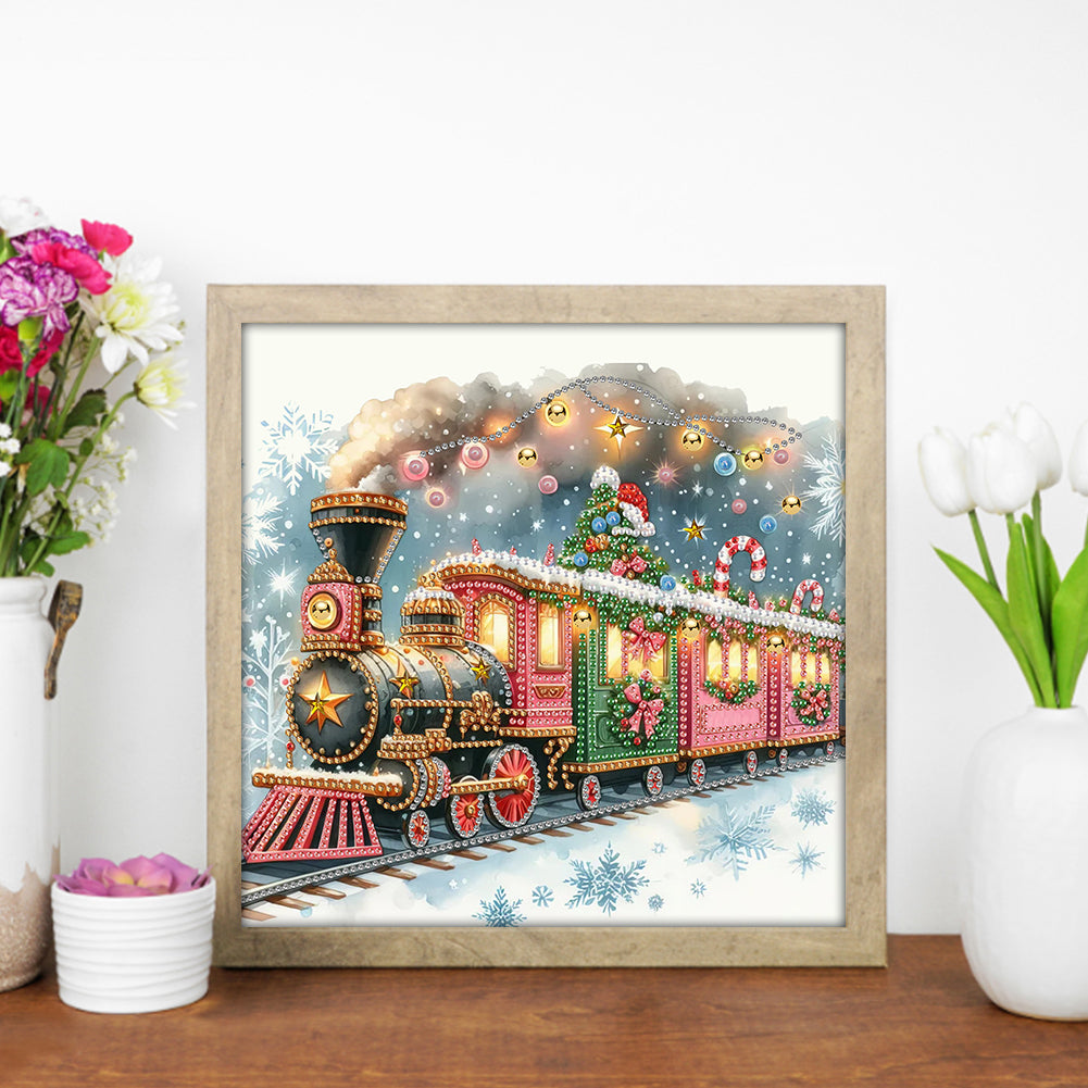 Christmas Train - Partial Special-Shaped Drill Diamond Painting 30*30CM