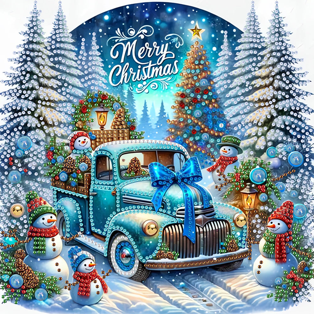 Christmas Car - Partial Special-Shaped Drill Diamond Painting 30*30CM