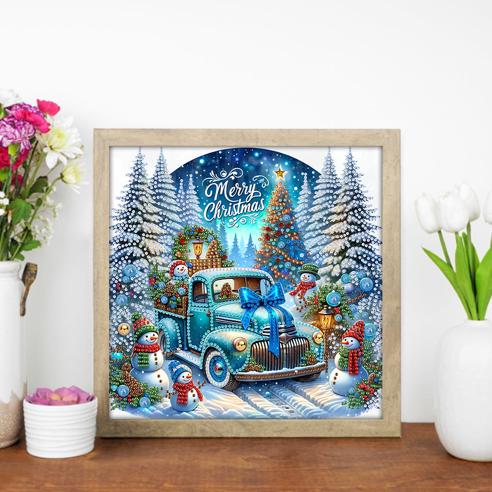 Christmas Car - Partial Special-Shaped Drill Diamond Painting 30*30CM