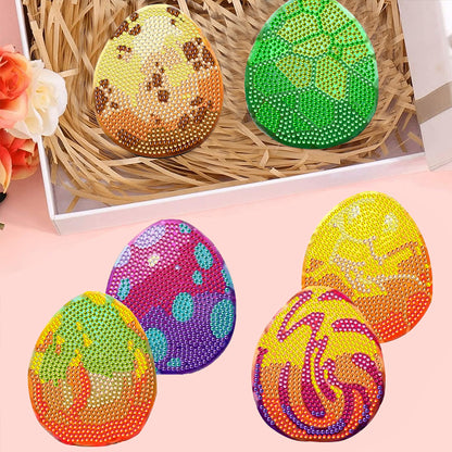 8Pcs Wooden Easter Eggs Diamond Art Coasters DIY Coaster Diamond Dot Kits