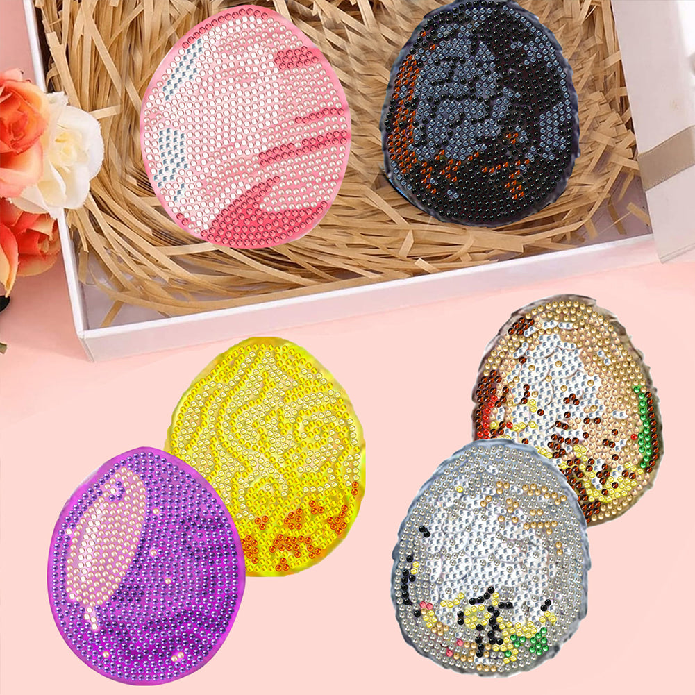 8Pcs Wooden Easter Eggs Diamond Art Coasters DIY Coaster Diamond Dot Kits