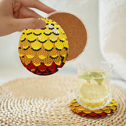 8Pcs Wooden Easter Eggs Diamond Art Coasters DIY Coaster Diamond Dot Kits