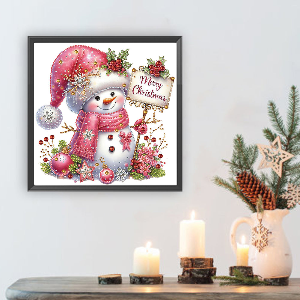 Christmas Snowman - Partial Special-Shaped Drill Diamond Painting 30*30CM