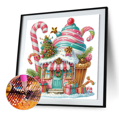 Christmas Ice Cream House - Partial Special-Shaped Drill Diamond Painting 30*30CM