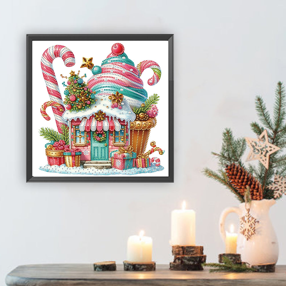 Christmas Ice Cream House - Partial Special-Shaped Drill Diamond Painting 30*30CM