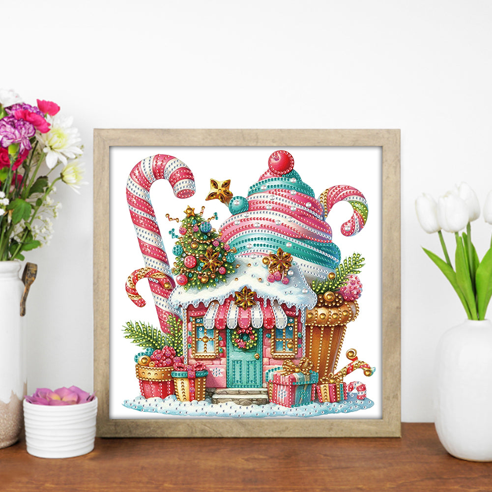 Christmas Ice Cream House - Partial Special-Shaped Drill Diamond Painting 30*30CM