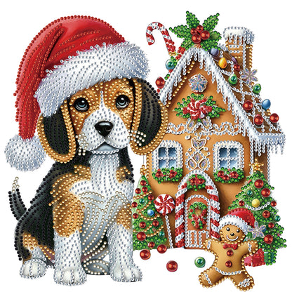 Christmas Dog - Partial Special-Shaped Drill Diamond Painting 30*30CM