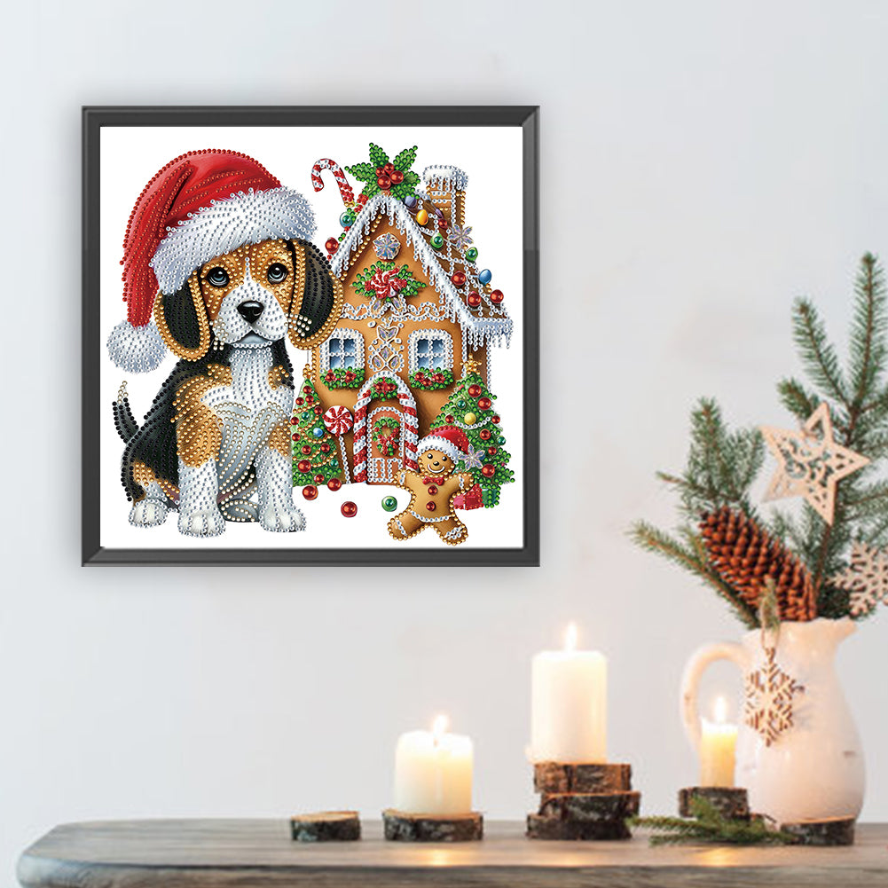 Christmas Dog - Partial Special-Shaped Drill Diamond Painting 30*30CM