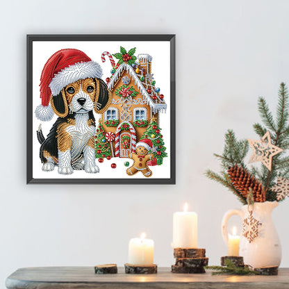 Christmas Dog - Partial Special-Shaped Drill Diamond Painting 30*30CM