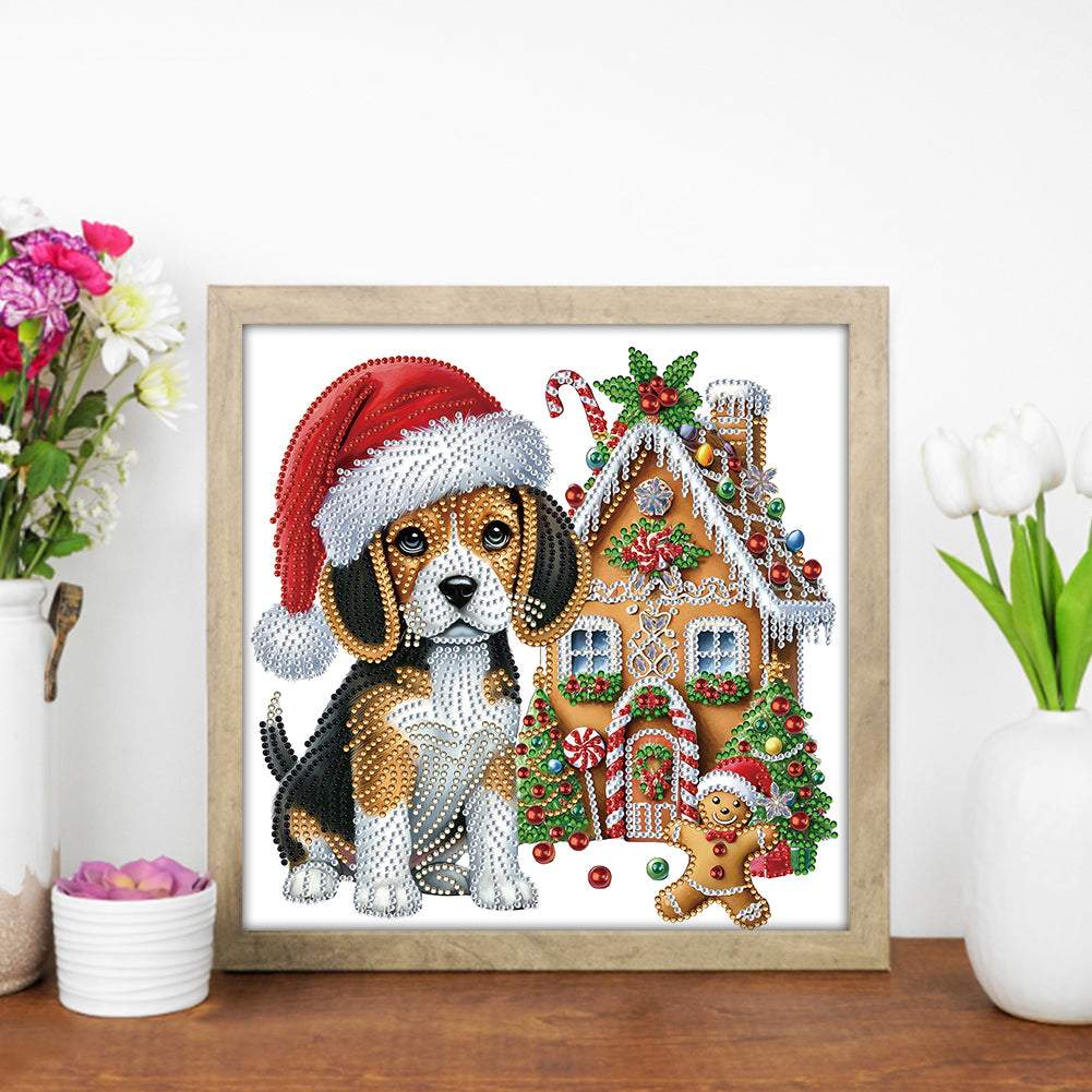 Christmas Dog - Partial Special-Shaped Drill Diamond Painting 30*30CM