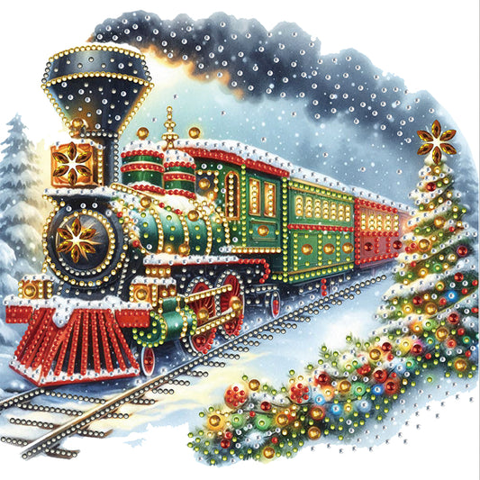 Christmas Train - Partial Special-Shaped Drill Diamond Painting 30*30CM