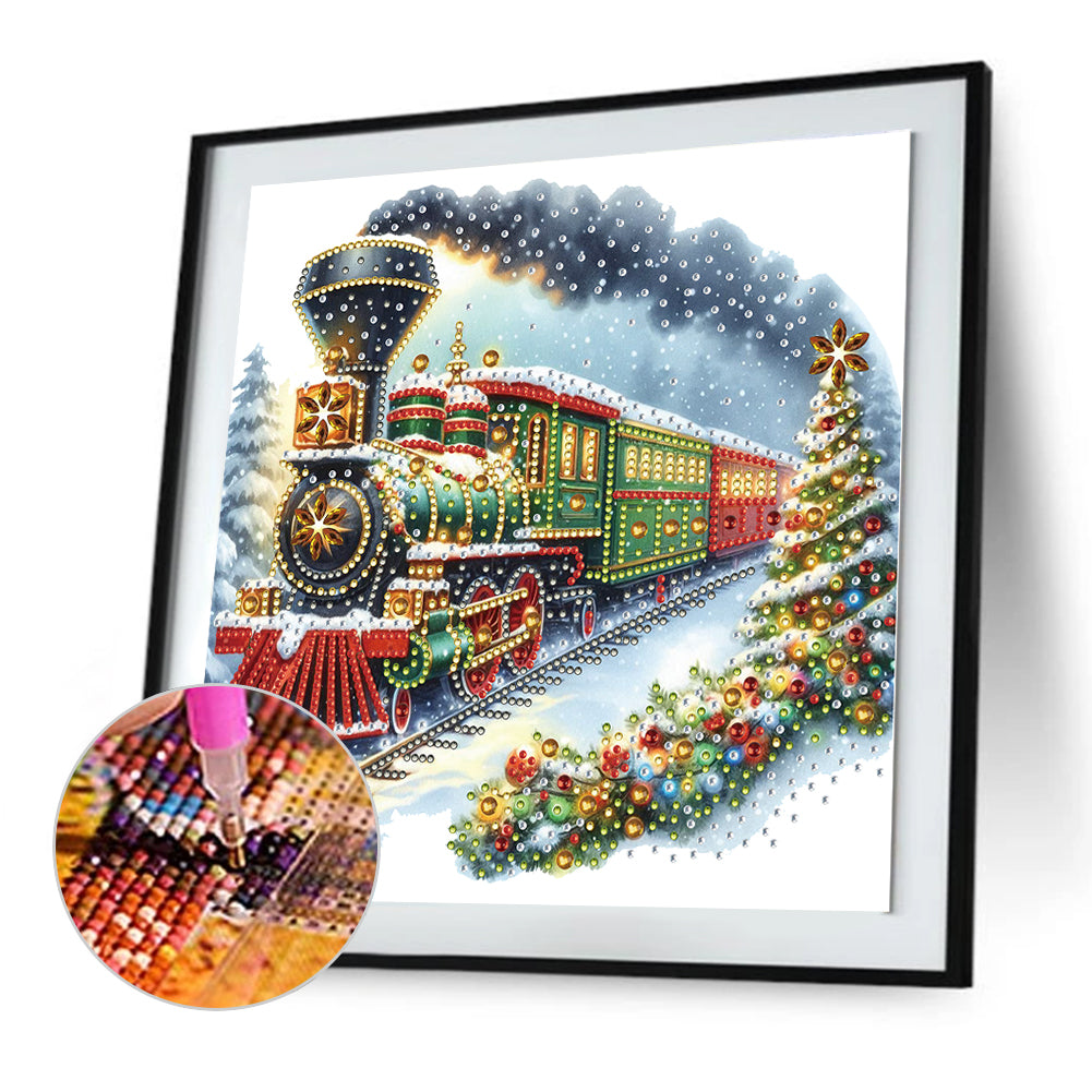 Christmas Train - Partial Special-Shaped Drill Diamond Painting 30*30CM