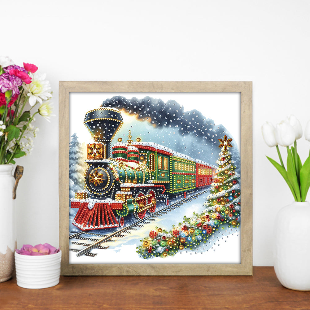 Christmas Train - Partial Special-Shaped Drill Diamond Painting 30*30CM