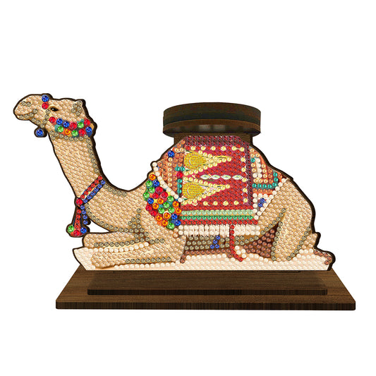 Animal Desktop 5D DIY Diamond Painting Art Candle Holder Home Decor (Camel)