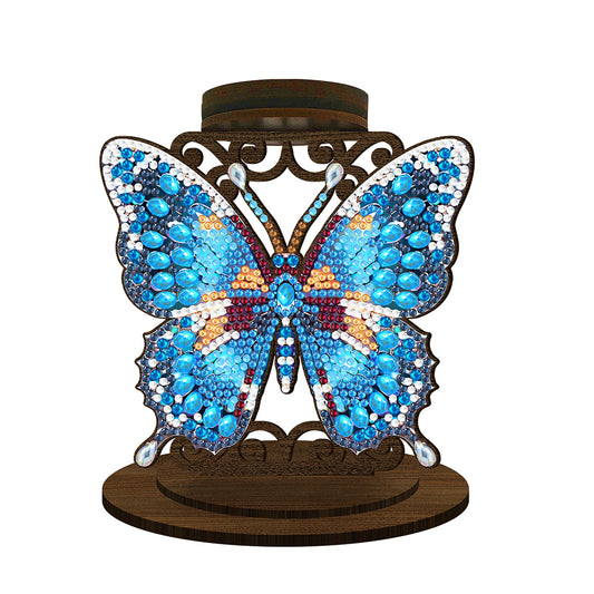 Animal Desktop 5D DIY Diamond Painting Art Candle Holder Home Decor (Butterfly)