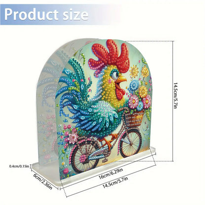 Acrylic Rooster Diamond Painting Napkin Rack Diamond Painting Paper Towel Holder