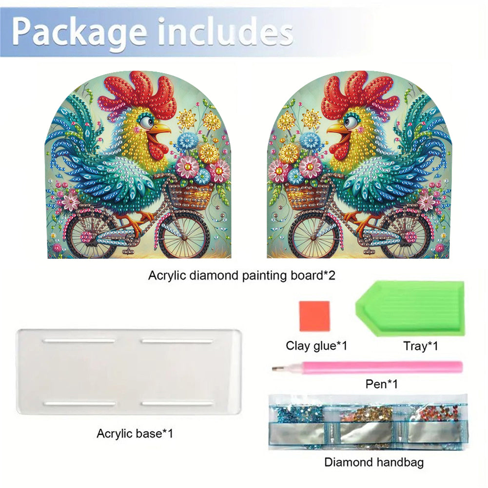 Acrylic Rooster Diamond Painting Napkin Rack Diamond Painting Paper Towel Holder