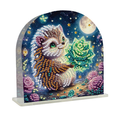 Acrylic Hedgehog Diamond Painting Napkin Rack Diamond Art Paper Towel Holder