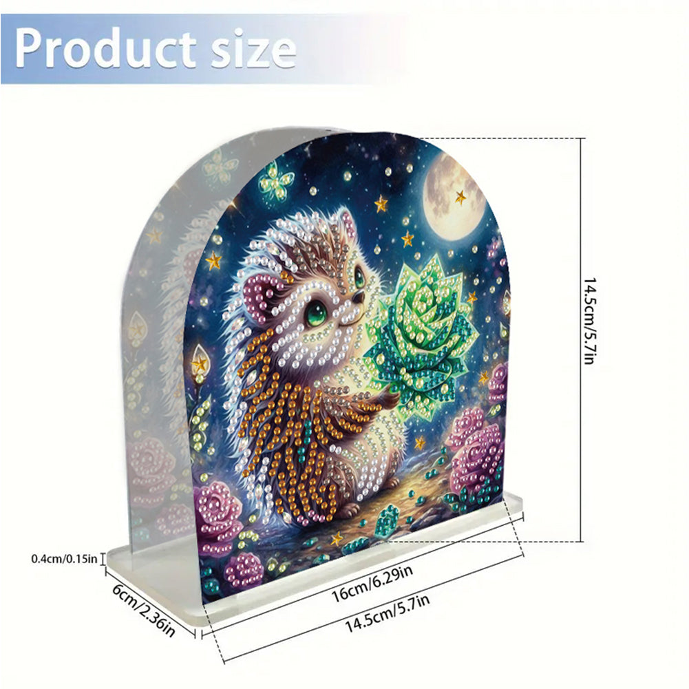 Acrylic Hedgehog Diamond Painting Napkin Rack Diamond Art Paper Towel Holder