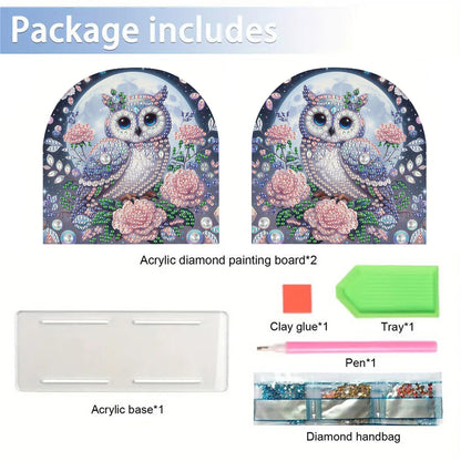 Acrylic Owl Diamond Painting Napkin Rack Diamond Painting Paper Towel Holder