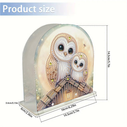 Acrylic Owl Diamond Painting Napkin Rack Diamond Art Paper Towel Holder