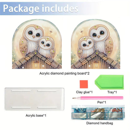 Acrylic Owl Diamond Painting Napkin Rack Diamond Art Paper Towel Holder