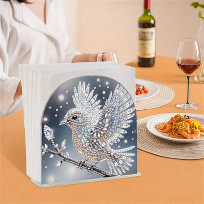 Acrylic Bird Diamond Painting Napkin Rack Diamond Art Paper Towel Holder