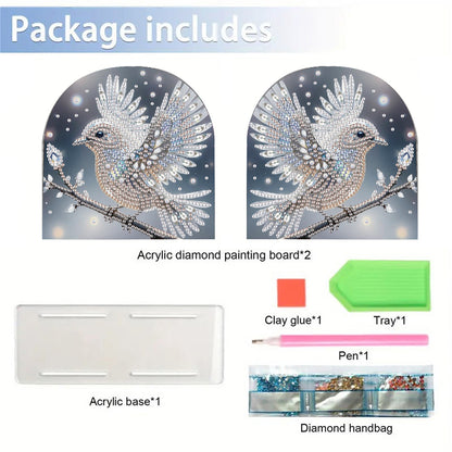 Acrylic Bird Diamond Painting Napkin Rack Diamond Art Paper Towel Holder