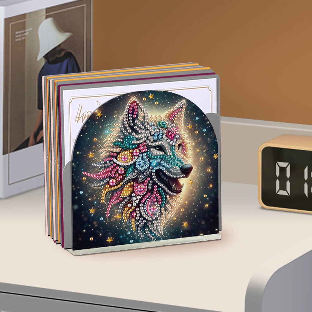 Acrylic Wolf Diamond Painting Napkin Rack Diamond Art Paper Towel Holder