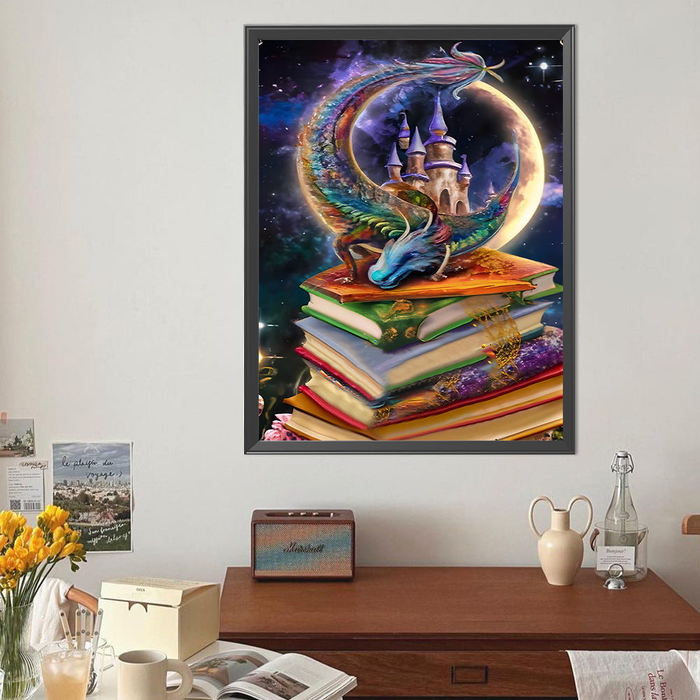 Magic Book Dragon - Full Round Drill Diamond Painting 40*50CM