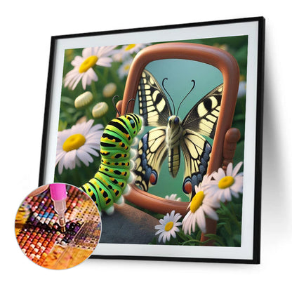 Caterpillar Butterfly - Full Round Drill Diamond Painting 40*40CM